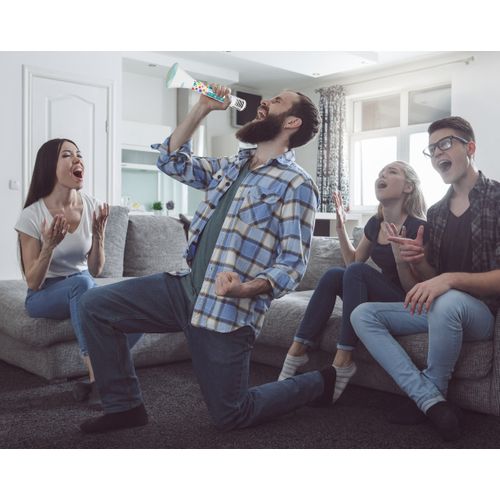 Micro Karaoké Sans Fil Avec Enceinte Bluetooth Iparty