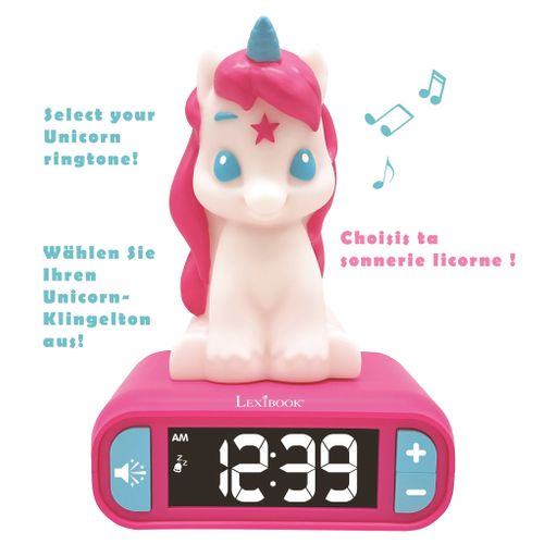 Réveil Avec Veilleuse Licorne En 3d