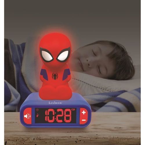 Spider-man Réveil Veilleuse Chambre Enfant - Sons Et Lumieres