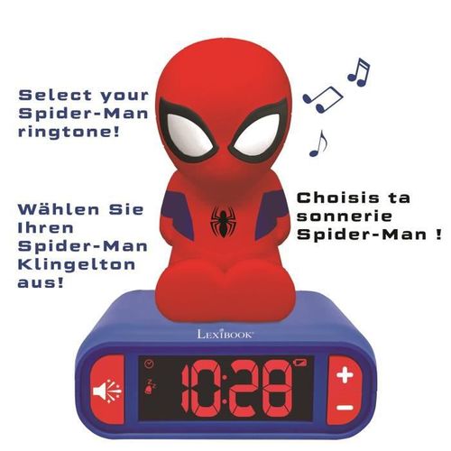 Spider-man Réveil Veilleuse Chambre Enfant - Sons Et Lumieres