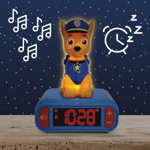 Réveil Avec Veilleuse La Pat Patrouille Chase En 3d