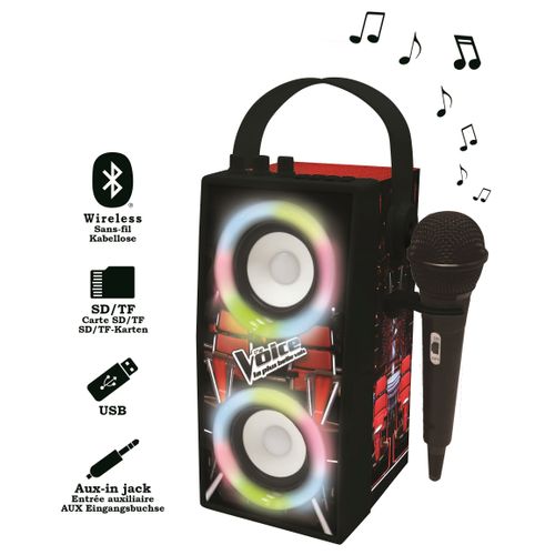 Enceinte Tendance Karaoké Bluetooth® Portable Avec Micro Et Effets Lumineux The Voice