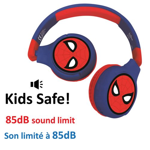 Casque 2 En 1 Spiderman Bluetooth Et Filaire Avec Limitation De Son