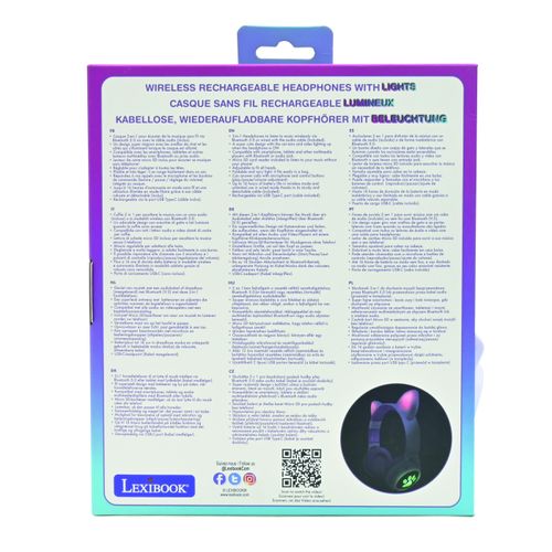 Casque sans fil rechargeable LEXIBOOK HPBTKT lumineux