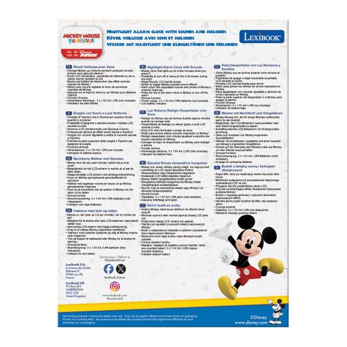 Réveil Avec Veilleuse Lumineuse Mickey En 3d