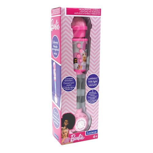Microphone Barbie Avec Tube Lumineux Et Enceinte