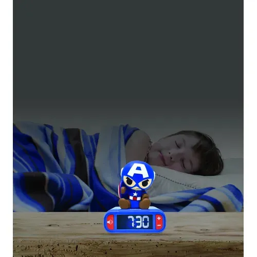 R�veil Avec Veilleuse Captain America En 3d