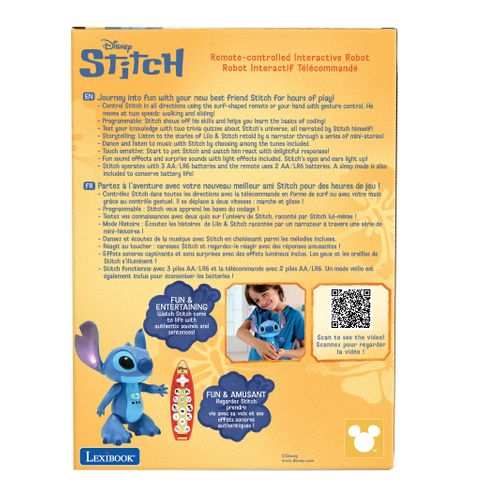 Robot télécommandé interactif LEXIBOOK bilingue Stitch