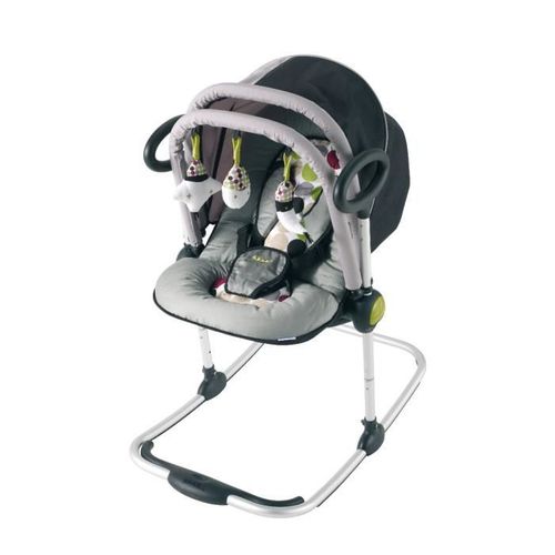 Transat Pour Bébé Upetdown Réglable 3 Positions Noir Et Gris