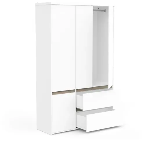 Armoire De Chambre - Clyde - Chene Kronberg / Blanc - 4 Portes - 138,2 X 50 X 220,5 Cm