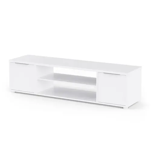 Meuble TV L.150 cm AXELLE blanc vue de profil