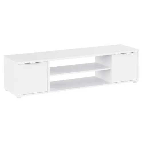 Meuble TV L.150 cm AXELLE blanc vue 3/4