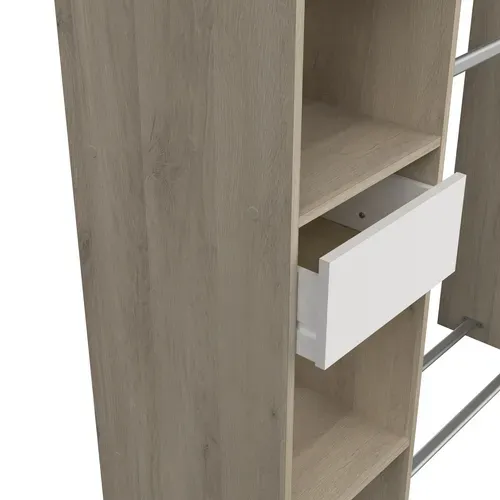 Kit dressing CALIFORNIE imitation chêne et blanc vue accessoires