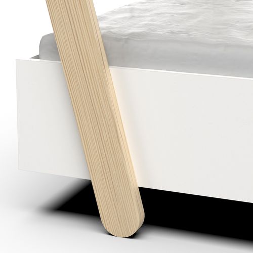 Lit cabane 90x200 cm MANOA blanc et bois