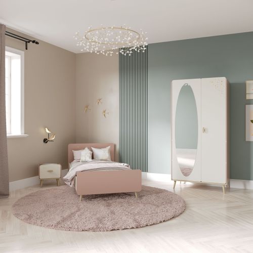 Chevet 1 tiroir SUZIE Rose et créme