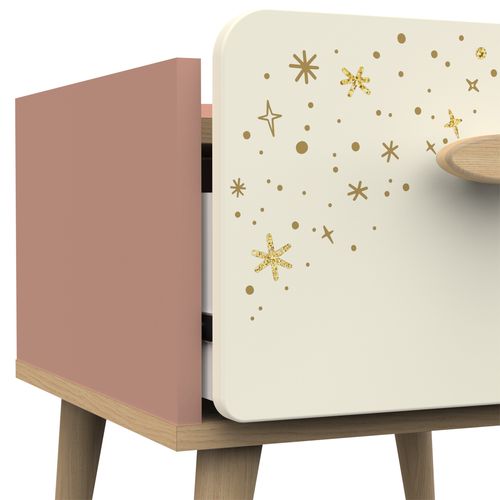 Chevet 1 tiroir SUZIE Rose et créme