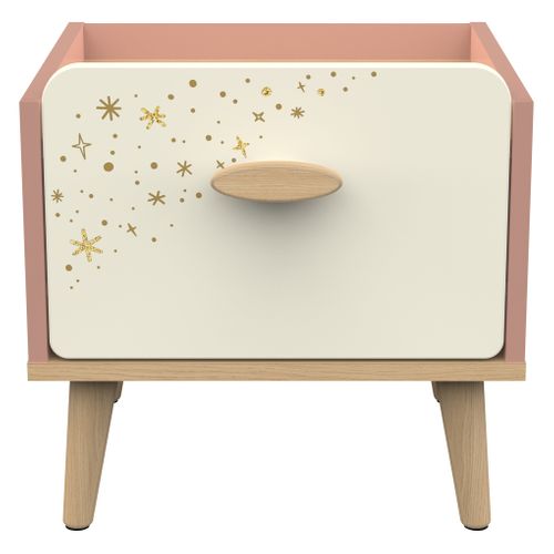 Chevet 1 tiroir SUZIE Rose et créme