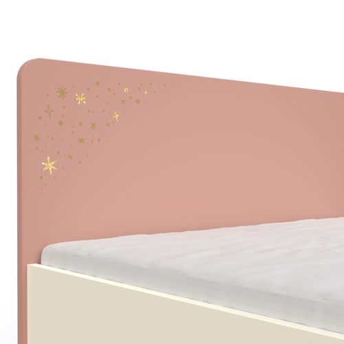 Lit 90x190 cm SUZIE Rose et créme