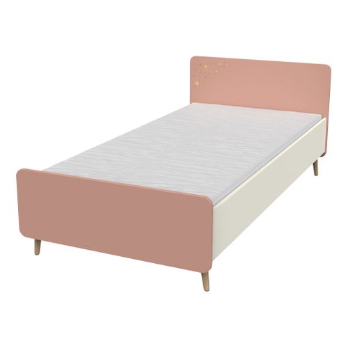 Lit 90x190 cm SUZIE Rose et créme