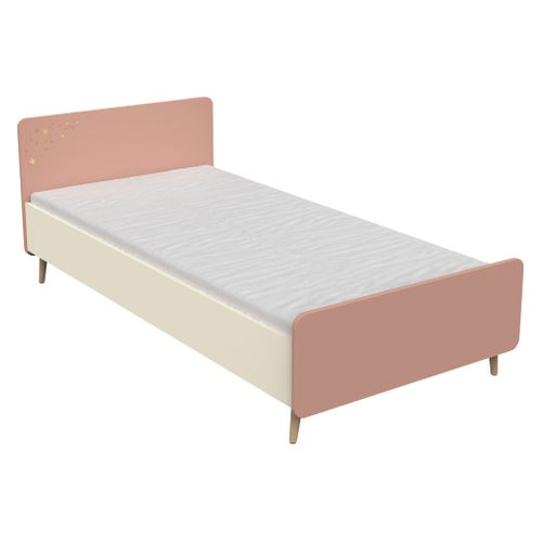Lit 90x190 cm SUZIE Rose et créme