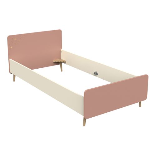 Lit 90x190 cm SUZIE Rose et créme