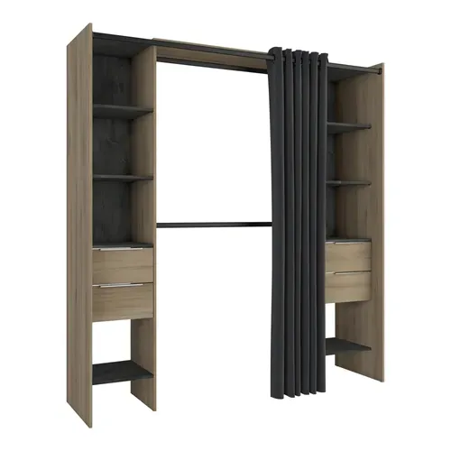 Kit dressing extensible L. 115-190 cm DANA imitation chêne et noir