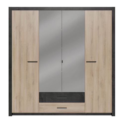 Armoire Adulte Contemporaine Chêne/anthracite Timeo