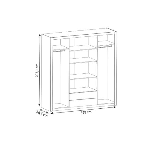 Armoire Adulte Contemporaine Chêne/anthracite Timeo