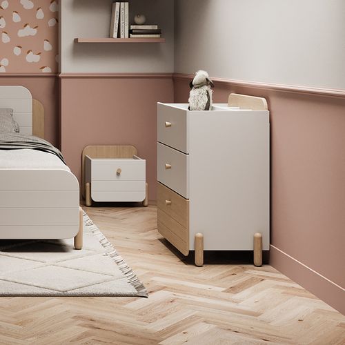 Commode 3 Tiroirs Edaj Blanc