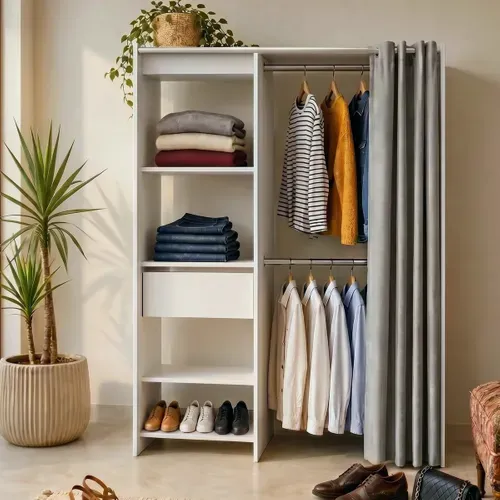 Kit dressing extensible L. 114-168 cm MOKA blanc