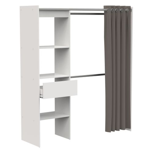 Kit dressing extensible L. 114-168 cm MOKA blanc vue de profil