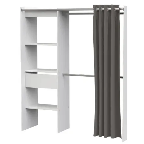 Kit dressing extensible L. 114-168 cm MOKA blanc vue 3/4