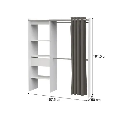 Kit dressing extensible L. 114-168 cm MOKA blanc