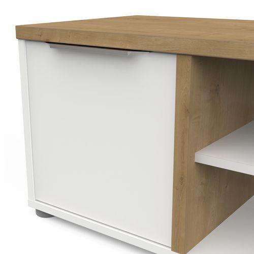 Meuble TV AXELLE imitation chêne/ blanc