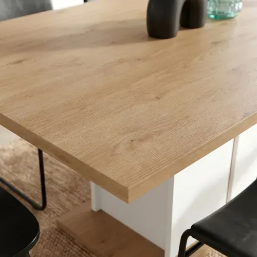 Table de séjour 160cm AXELLE imitation chêne/ blanc