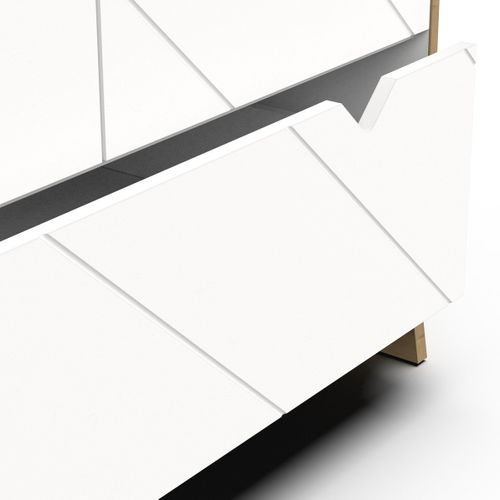 Armoire 2 Portes Et 1 Tiroir Décor Chêne Hamilton Et Blanc H188,1 Cm