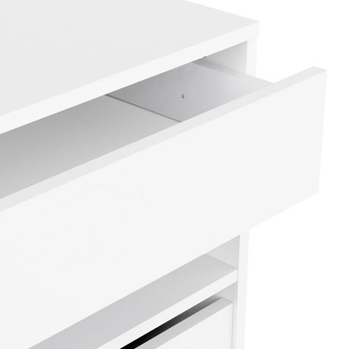 Bureau 1 porte et 1 tiroir KIM blanc vue accessoires