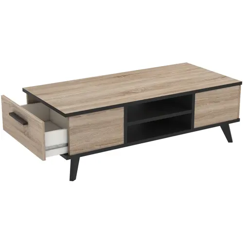 Table basse WAYNE Imitation chêne et noir vue détaillée