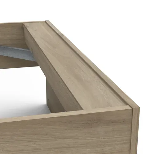 Lit 90x190/200 avec rangements NATHAN imitation chêne et blanc vue détaillée