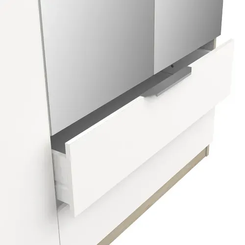 Armoire Avec 2 Miroirs - L157,3 Cm