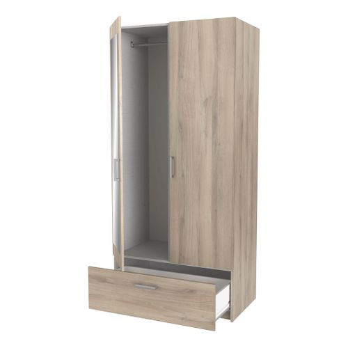 Armoire 2 portes 1 tiroir L.89 cm READY imitation chêne kronberg