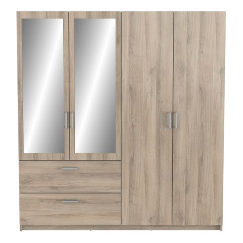 Armoire 4 portes 2 tiroirs L.179 cm READY imitation chêne kronberg