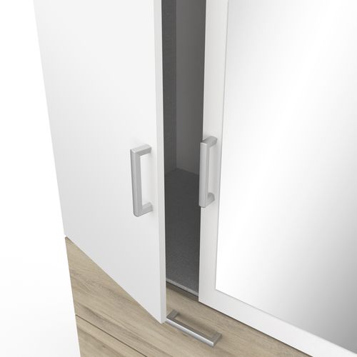 Armoire 3 portes 2 tiroirs L.134 cm READY imitation chêne kronberg et blanc