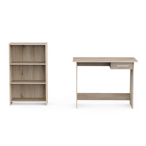 Set bureau et bibliothèque STUDOO imitation chêne