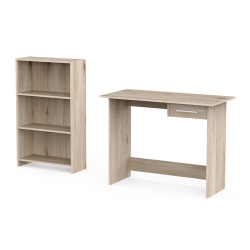Set bureau et bibliothèque STUDOO imitation chêne