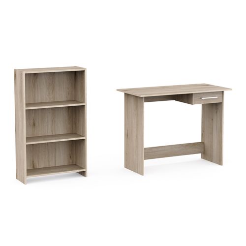 Set bureau et bibliothèque STUDOO imitation chêne