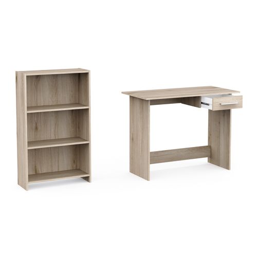 Set bureau et bibliothèque STUDOO imitation chêne