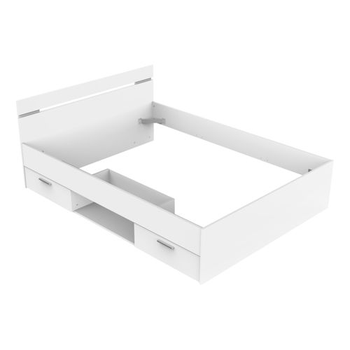 Lit 140x190 cm avec rangments MICHIGAN blanc