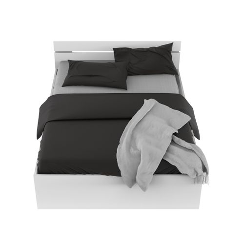 Lit 140x190 cm avec rangments MICHIGAN blanc