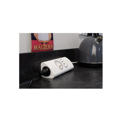 Multiprise D'angle 2p 16a + 2 USB à Câbler - Blanc - Otio